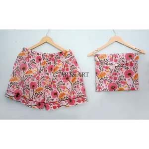 Conjunto de Pijama de Verano Clásico y Elegante 100% Algodón Puro con Estampado de Canguro, Bolsillos, Cordón Ajustable, Suave y Transpirable - Product Image 4