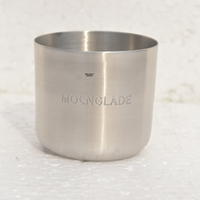 Pot à bougie en métal argenté avec logo personnalisé, couvercle à anse, en acier inoxydable brossé, récipient pour bougie parfumée avec cadeau en velours de qualité supérieure