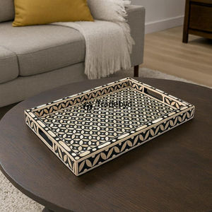 Plateau décoratif en os incrusté, fait main, de luxe, pour table à manger, par Tradebyd - Product Image 5