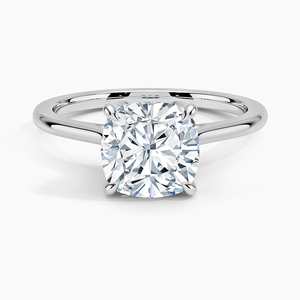 Anillo BOJ 082 con Corte Cojín, Plata 925, Diseño Floral con Engaste de Garras, Anillo Solitario con Diamante de 2ct, Color D, VVS1, Moissanita Certificada por GRA, en Oferta - Product Image 1