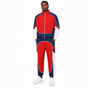 Ensemble survêtement coupe-vent zippé pour homme, 100 % nylon, logo personnalisé, veste et pantalon deux pièces, vente en gros - Product Image 5