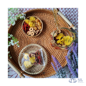 [ขายดีที่สุด] ชาผลไม้ผสมดอกไม้เพื่อสุขภาพ ชาผลไม้แห้งหอมหวาน สำหรับงานเลี้ยงน้ำชาบ่ายๆ บลูโลตัสฟาร์ม - Product Image 1