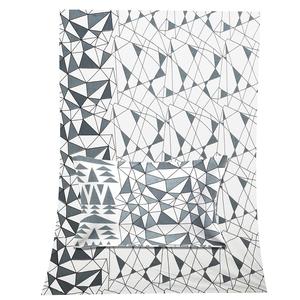 Drap de lit double en coton pur gris et blanc à motifs géométriques avec taies d'oreiller assorties pour la maison et l'hôtel - Product Image 2