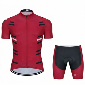 Conjunto de maillot de ciclismo atlético personalizado profesional, conjunto de maillot de manga corta y pantalones cortos con tirantes, ropa deportiva transpirable y ligera, SERVICIO OEM - Product Image 1