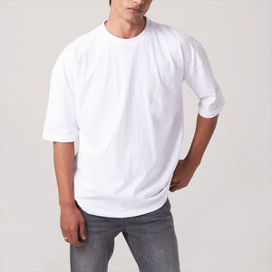 Fabricant sur mesure, service OEM, t-shirts en vente, 100% coton, coupe ample, poids lourd, épaules tombantes, t-shirts pour hommes. - Product Image 6