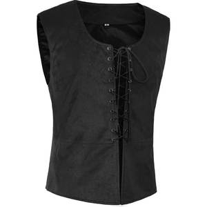 Gilet da Uomo Rinascimentale Pirata Medievale, Gilet Gotico Steampunk con Lacci Frontali per Cosplay - Product Image 5