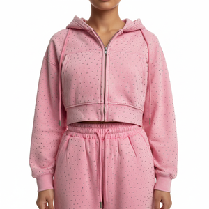 Survêtement à strass à prix réduit, survêtements à strass pour hommes, ensembles de survêtements en gros, tenue de sport pour l'entraînement et le jogging - Product Image 2