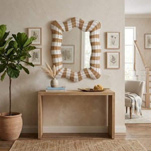 Handwoven Rattan Wall <b>Mirror</b> Rustic Boho Scalloped <b>Mirror</b> for Bedroom Living Room Natural Home Decoration made in Vietnam - Product Image 2