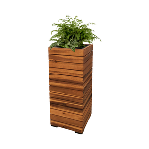 Mobile Acacia <b>Wood</b> <b>Planter</b> with Wheels Easy to Transport for <b>Garden</b> and Home Use - Product Image 1