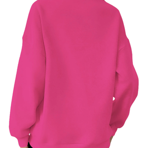 Sweat-shirt à col rabattu pour femme, pull en polaire à quart de zip, marque privée, coupe oversize, vêtements d'hiver vierges, fournisseur, logo personnalisé - Product Image 4