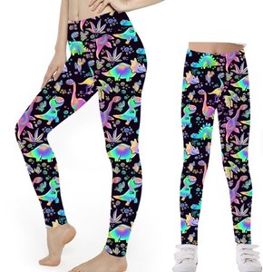 Leggings pour enfants 100% coton écologiques, imprimés vintage, double face brossée, doux comme du beurre, maman et moi - Product Image 6