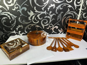 Cuillère en bois massif naturel pour la cuisine, la cuisson, le mélange, le service, de qualité supérieure, écologique, à long manche - Product Image 3