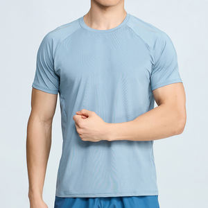 Camiseta Deportiva de Cuello Redondo, Secado Rápido, Elástica, para Gimnasio, Manga Corta, Ropa Deportiva para Hombre - Product Image 1