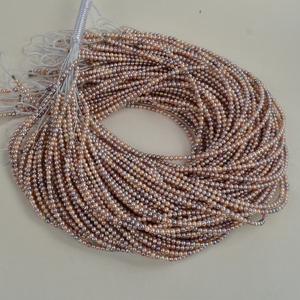 Perles d'eau douce naturelles de couleur bonbon, 3-4 mm, perles semi-finies pour collier fait main, perles en vrac, vente en gros - Product Image 4