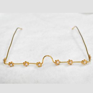 Handmade Brass Gold Plated Facelet eyewear Jewelry Set for Women Bridal Indian Necklace & Earrings Wholesale Manufacturer - Product Image 5