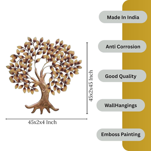 Durable Attractive Metal Big <b>Tree</b> Wall Art with <b>LED</b> <b>Light</b> Handcrafted Iron Wall Hanging for Living Room Bedroom Hall Office - Product Image 3