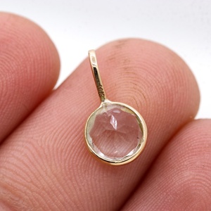 จี้พลอยอเมทิสต์สีเขียวธรรมชาติทรงกลม ตัวเรือนทองคำขาว 14K ประดับพลอยสำหรับผู้หญิง - Product Image 4