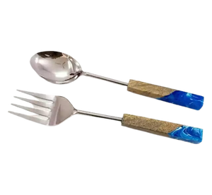 Ensemble de couverts en acier artisanal, style minimaliste, cuillère et fourchette, finition miroir haute brillance, résistant à la rouille, ensemble de couverts de camping, ensemble cadeau - Product Image 6