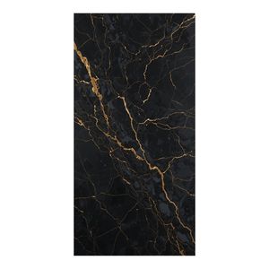 Azulejos de porcelana de color negro brillante de lujo Golden Vein, azulejos negros con vetas multicolor de 60x120cm. - Product Image 1