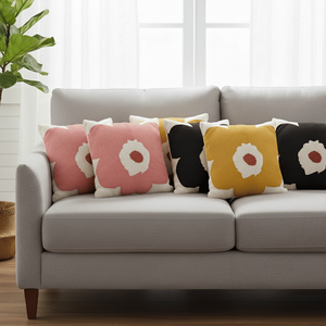 SOGA Juego de 6 Fundas de Almohada con Estampado Floral Sunshine Blush de 45 cm, Fundas de Cojín y Almohada con Diseño de Flores en Rosa, Amarillo y Negro - Product Image 4