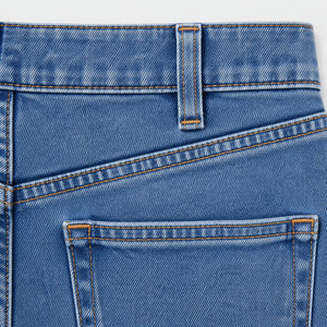 Jean en denim coupe droite Neo Classique pour femme, taille haute, décontracté, extensible, style moderne, OEM ODM - Product Image 4