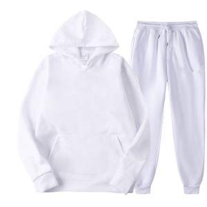 Survêtements de jogging brodés 100 % coton pour hommes, coupe ajustée, avec pantalon cargo 100 % coton, sweats à capuche et pulls pour hommes – En stock - Product Image 1
