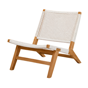 Sillas de Restaurante Modernas y Elegantes Hechas de Madera de Teca Sólida Combinada con Cordón Resistente, Aptas para Uso en Interiores y Exteriores - Product Image 1