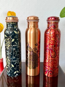 Elegante Botella de Agua de Cobre para Dormitorio, Botella de Cobre Puro de Alta Calidad con Tapa Hermética, Ideal para Hidratación y Bienestar - Product Image 3