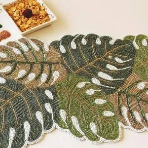 Bohemian Embroidered Floral Beaded Customizable Eco-friendly <b>Table</b> <b>Runner</b> Home Decor Hand Wash - Product Image 2