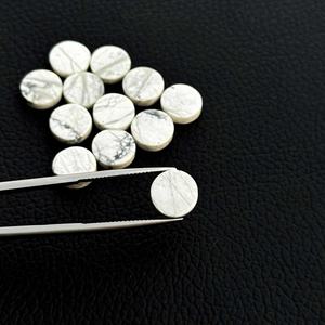 Cabochons ronds plats en Howlite naturelle de 8mm, pierres précieuses calibrées en vrac, pierre de naissance pour la fabrication de bijoux, grossiste direct d'Alibaba - Product Image 4