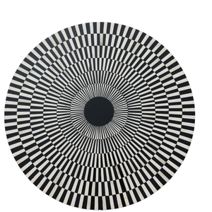 Mesa de centro negra de lujo, diseño de incrustaciones de hueso de altura ajustable, detalle a rayas para muebles de sala de estar de estilo minimalista para el hogar - Product Image 1