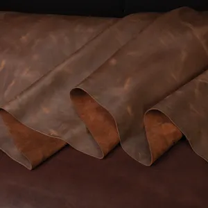 Cuir véritable brun pleine fleur de qualité professionnelle pour la fabrication de sacs à main, de chaussures, de portefeuilles et de créations artisanales - Product Image 1