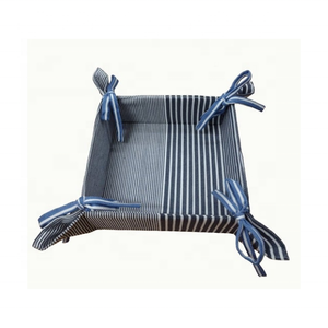 Corbeille à pain personnalisée en coton et lin de qualité alimentaire broderie au point de chaîne 28x28cm carré retenant la chaleur durable et écologique pliable - Product Image 1