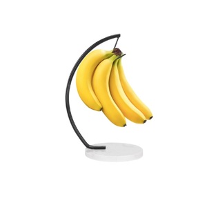 Soporte de Plata para Plátanos, Moderno, con Base de Mármol Blanco para Encimera de Cocina - Product Image 2