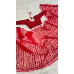 Hermosa ropa de fiesta sari con Secuencia de arcoíris e hilo ropa de rendimiento de trabajo - Product Image 6