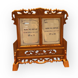 Marco doble para fotos hecho de madera aromática, diseño sencillo, tamaño 15x21 cm. - Product Image 3