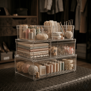 Transparent <b>Plastic</b> Storage Containers for Knitting Crochet Sewing Tools & Craft Supplies Organization - Product Image 1