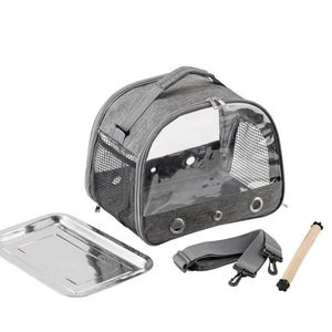 กระเป๋าใส่สัตว์เลี้ยงแบบพกพาสำหรับนกแก้ว ปรับขนาดได้ วัสดุ ABS โปร่งใส พร้อมถาดรอง ซิป PC แข็งแรง ทนทาน ความจุขนาดใหญ่ ลดราคาพิเศษ - Product Image 5