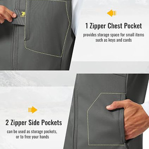 Chaleco de Trabajo de Invierno para Hombre de Lona de Alta Calidad al por Mayor, Chaleco Deportivo con Logotipo Bordado Personalizado, Cremallera, Impermeable, de Secado Rápido y con Calefacción - Product Image 5