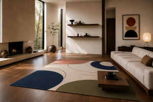 Alfombra de Lana Minimalista Abstracta Hecha a Mano, Alfombra Moderna Escandinava, Alfombra de Diseño Contemporáneo, Tamaño Personalizado - Product Image 5