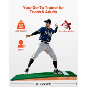 Attrezzatura Portatile per Allenamento di Lancio nel Baseball e Softball, Prato da Lancio per Interni ed Esterni 85 - Product Image 2