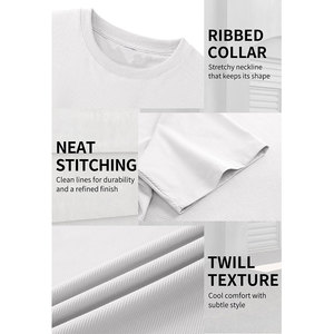 เสื้อยืดผู้ชายดีไซน์คลาสสิคไม่ซ้ำใคร ทรงโอเวอร์ไซส์ ระบายอากาศได้ดี ไม่ยับง่าย ไหล่ตก แฟชั่นเรียบง่าย สไตล์มินิมอล - Product Image 6