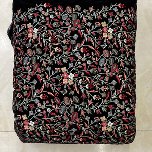Velvet Fabric Embroidery Embroidered Velvet Fabric <b>Wedding</b> Dresses Fabric Beaded Evening Gown Fabric <b>for</b> Global Wholesale Buyers - Product Image 6