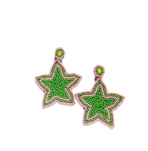 Boucles d'oreilles pendantes élégantes en perles de rocaille brodées à motif floral, cadeau de mode - Product Image 2