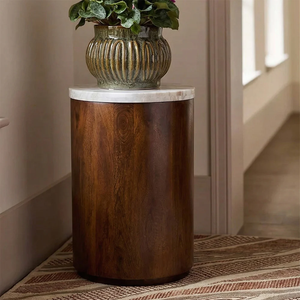 Kusum Art Modern <b>Rustic</b> Wooden End <b>Table</b>, Solid Wood <b>Side</b> <b>Table</b> for Sofa, Bedside Nightstand Decor - Product Image 4