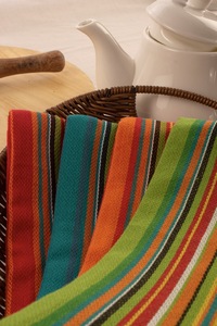 Abstract Cotton Kitchen <b>Towels</b> Rectangle Woven Eco-Friendly Quick-Dry Multicolor Teal <b>Red</b> Green Orange Machine Wash - Product Image 5