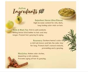 Nat Habit - Pâte de henné fraîche prête à appliquer, pré-imprégnée de thé noir et d'herbes, 100% henné naturel du Rajasthan - Product Image 4