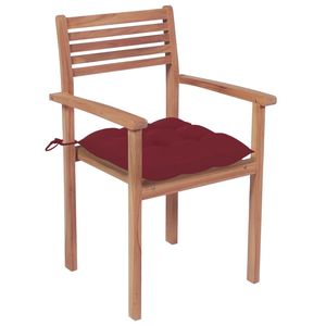 Ensemble de 2 chaises de patio empilables en bois de teck standard, durables et polyvalentes - Product Image 2