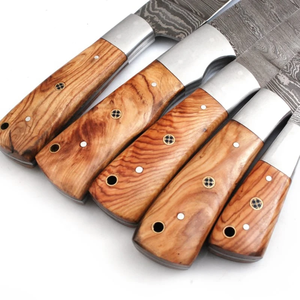 Ensemble de couteaux de cuisine Damas faits à la main, couteaux professionnels avec manche en bois, couverts de cuisine pour restaurant, fournisseur OEM - Product Image 2