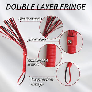 Fouet de jeu en cuir haute performance, poignée renforcée, conception de sangle durable, fétiche, taille personnalisée, emballage en vrac - Product Image 2